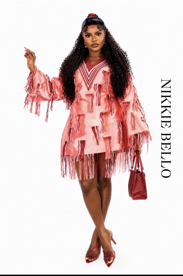 the ceo aso oke fringe dress